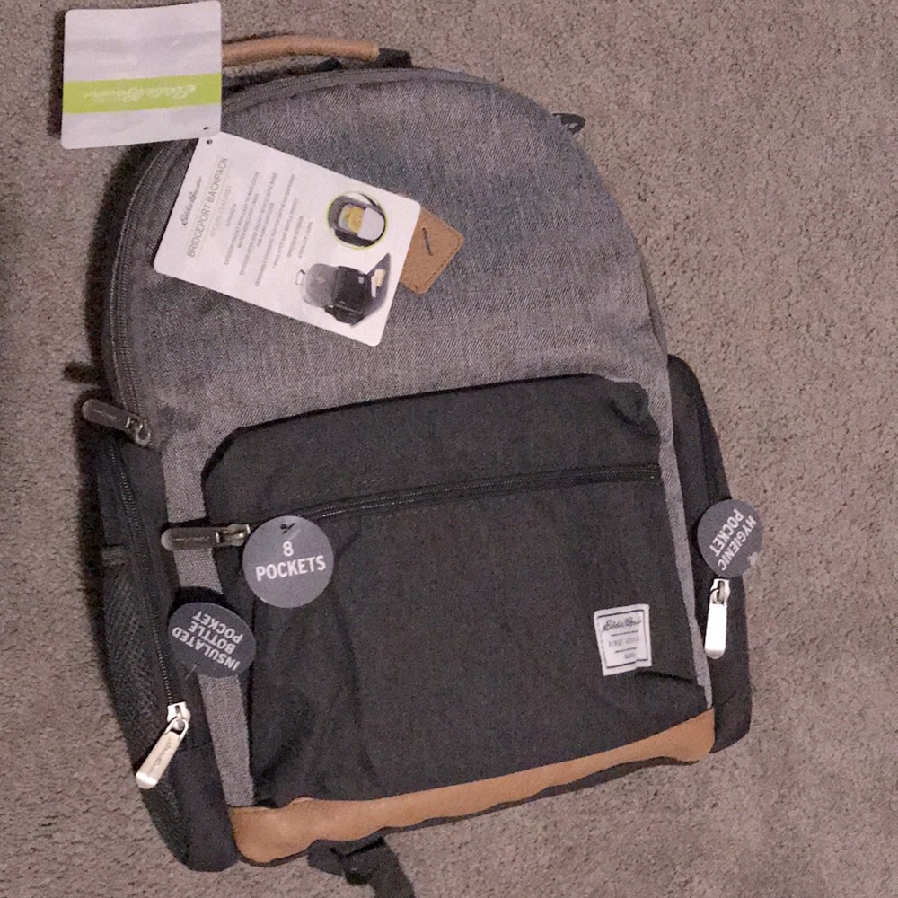 Two toned grey Diaper Bag Back Pack